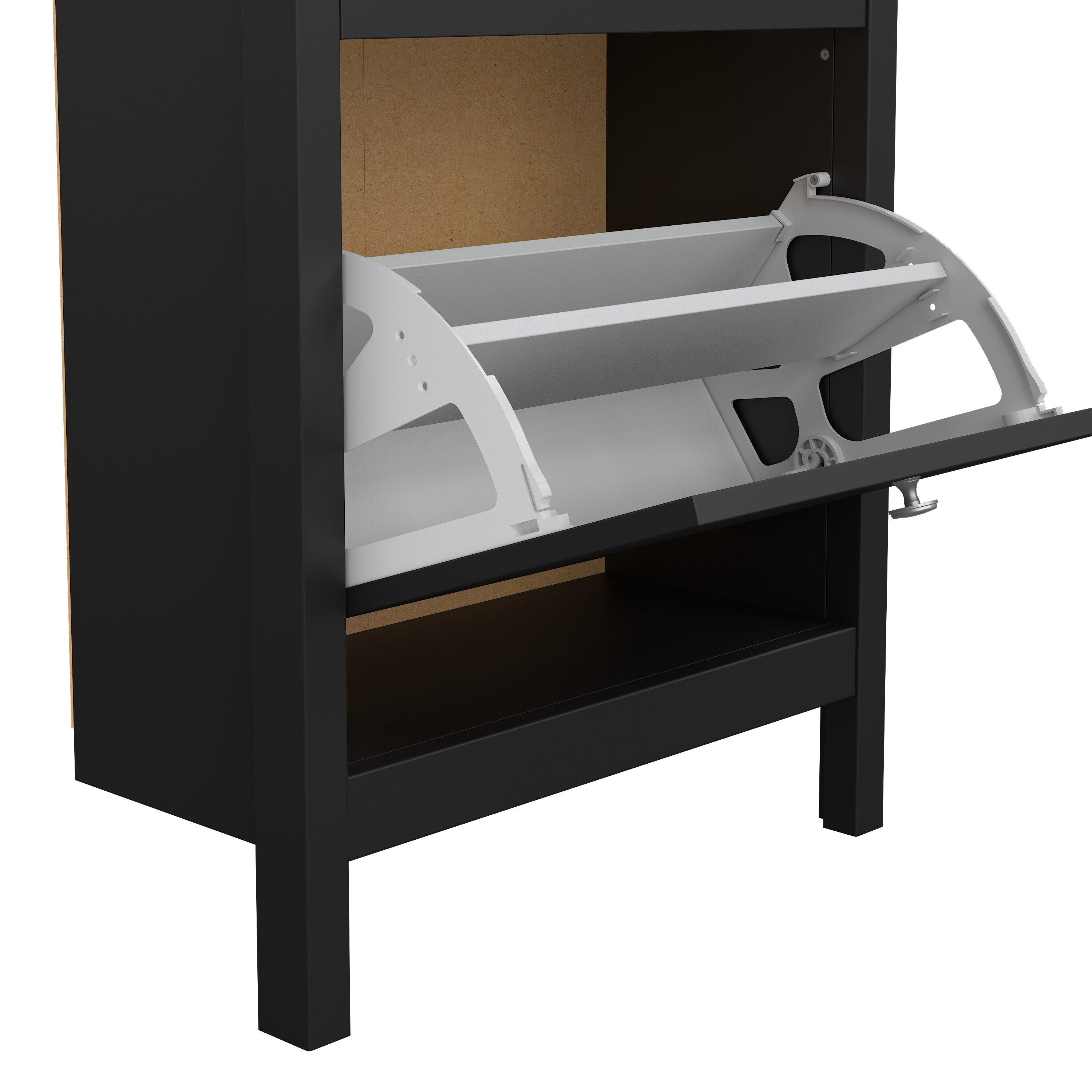 Sevilla Shoe Cabinet with 2 Flip Down Doors - YANDZ HOME