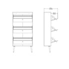 Cambry Shoe Cabinet with 3 Flip Down Doors - YANDZ HOME