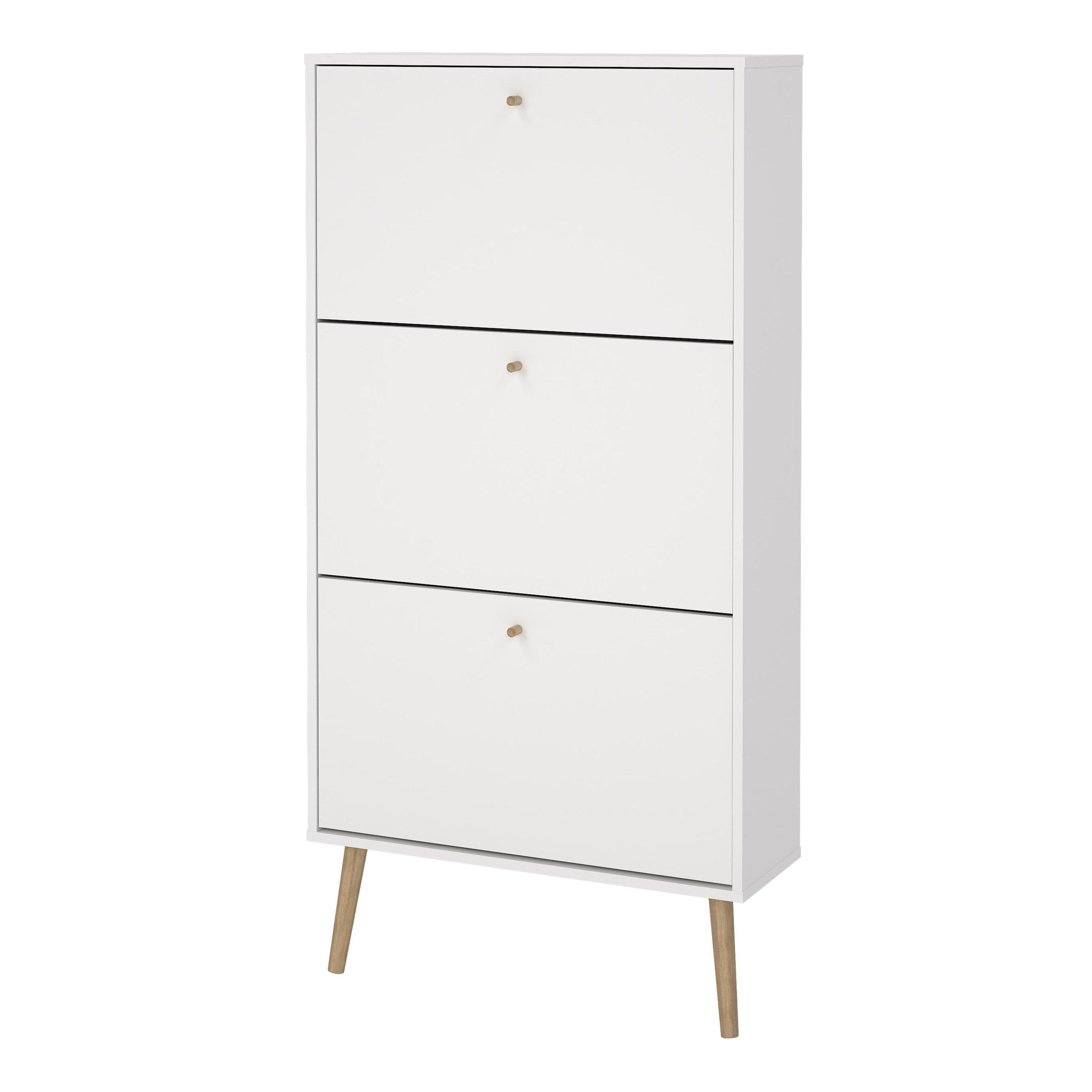 Cambry Shoe Cabinet with 3 Flip Down Doors - YANDZ HOME