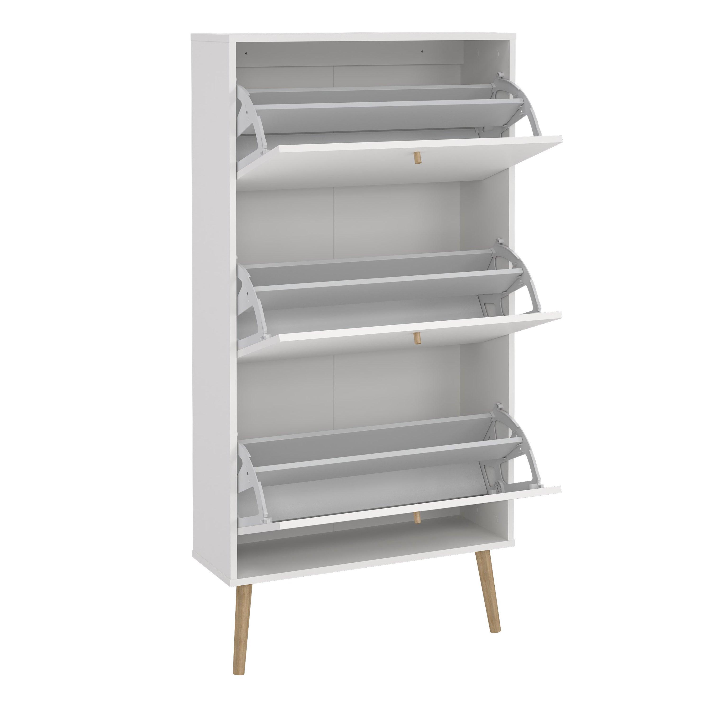 Cambry Shoe Cabinet with 3 Flip Down Doors - YANDZ HOME