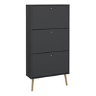 Cambry Shoe Cabinet with 3 Flip Down Doors - YANDZ HOME