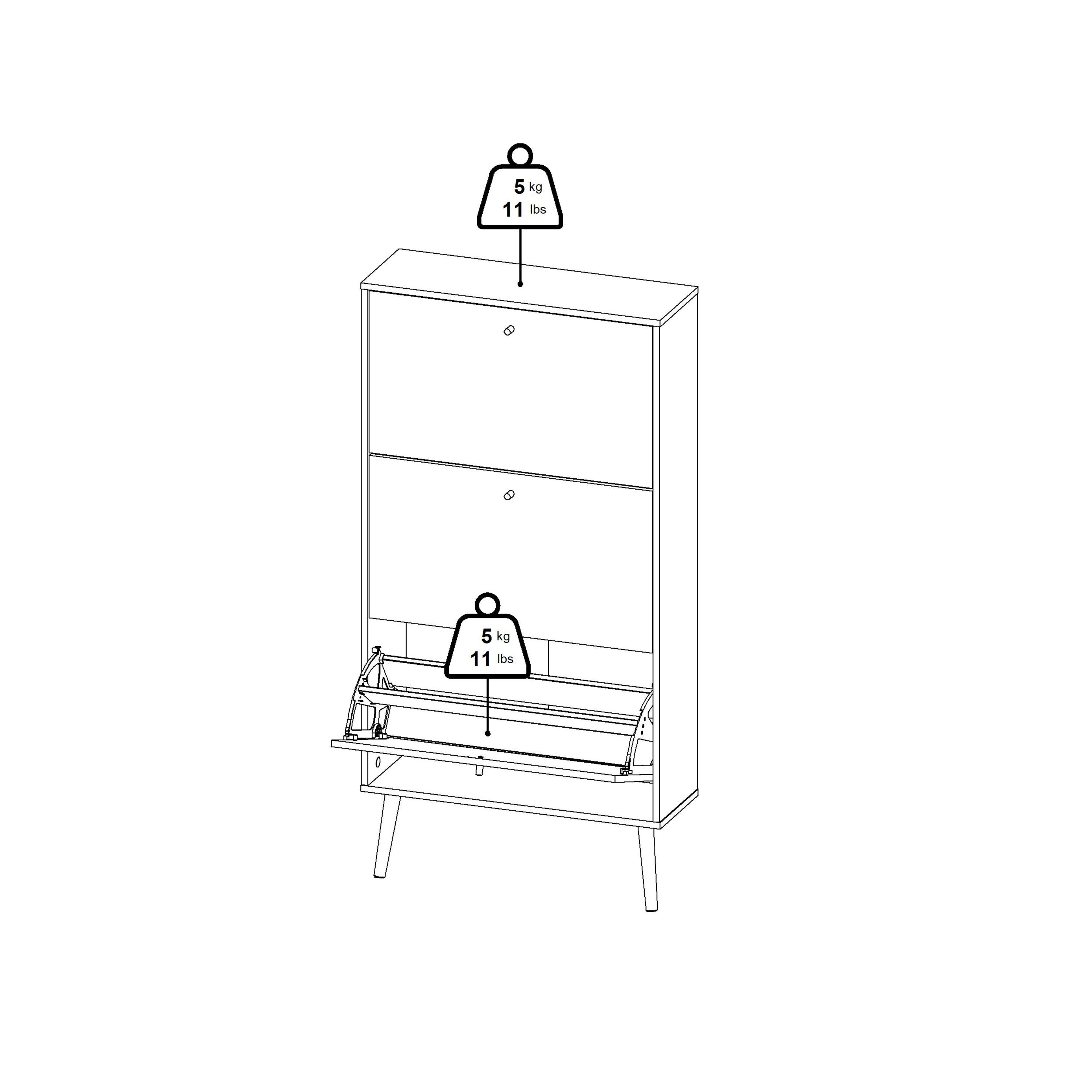 Cambry Shoe Cabinet with 3 Flip Down Doors - YANDZ HOME