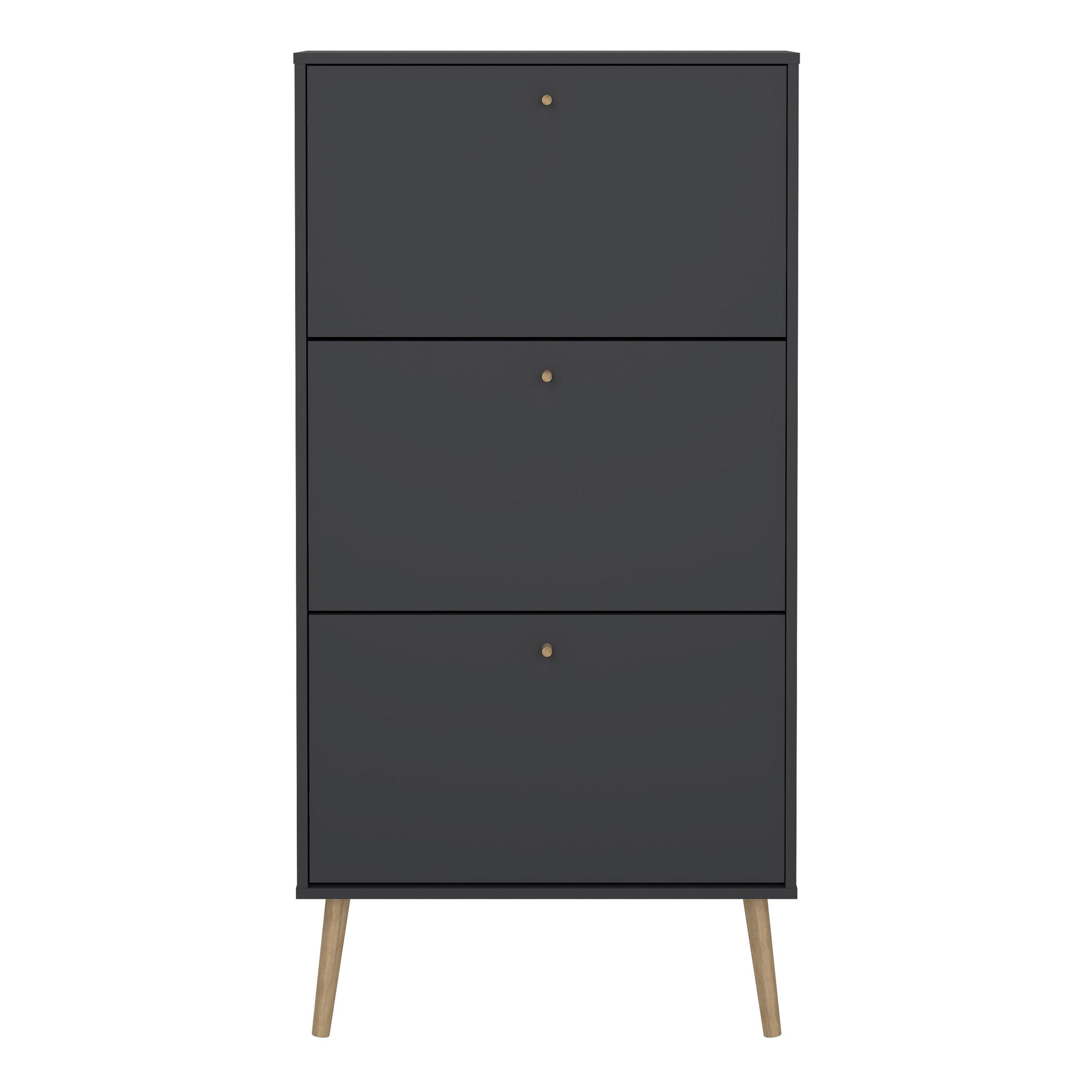Cambry Shoe Cabinet with 3 Flip Down Doors - YANDZ HOME