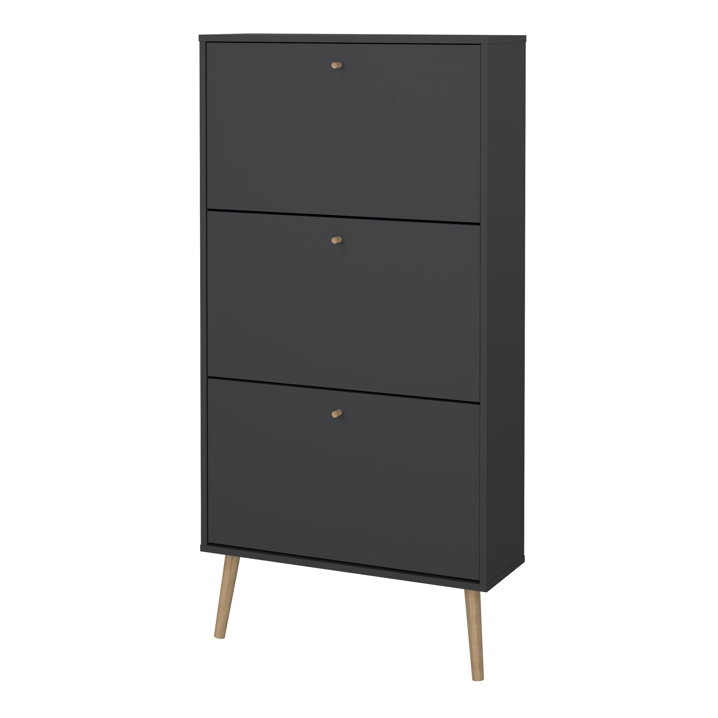 Cambry Shoe Cabinet with 3 Flip Down Doors - YANDZ HOME