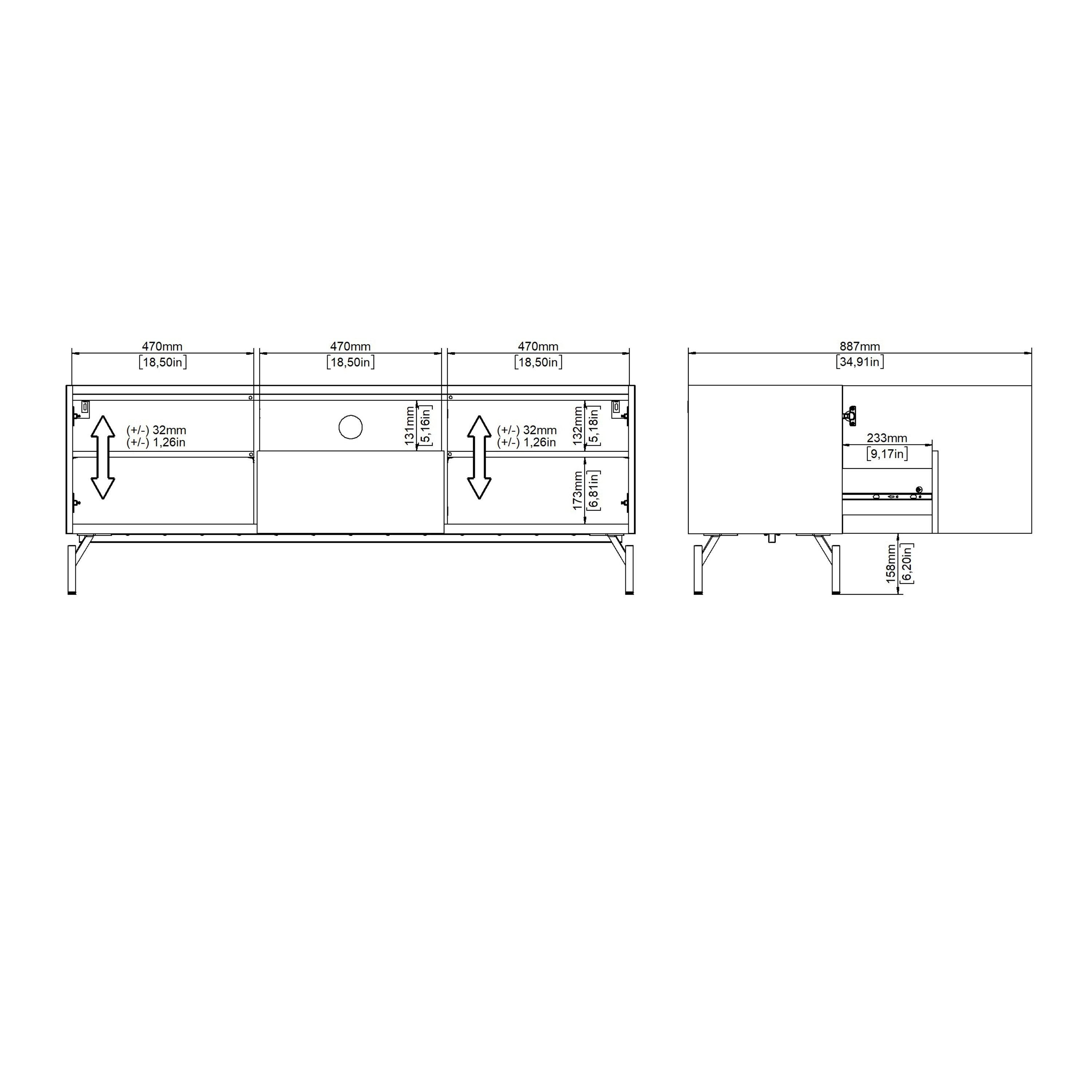 Keaton TV-Unit with 2 Doors + 1 Drawer - YANDZ HOME