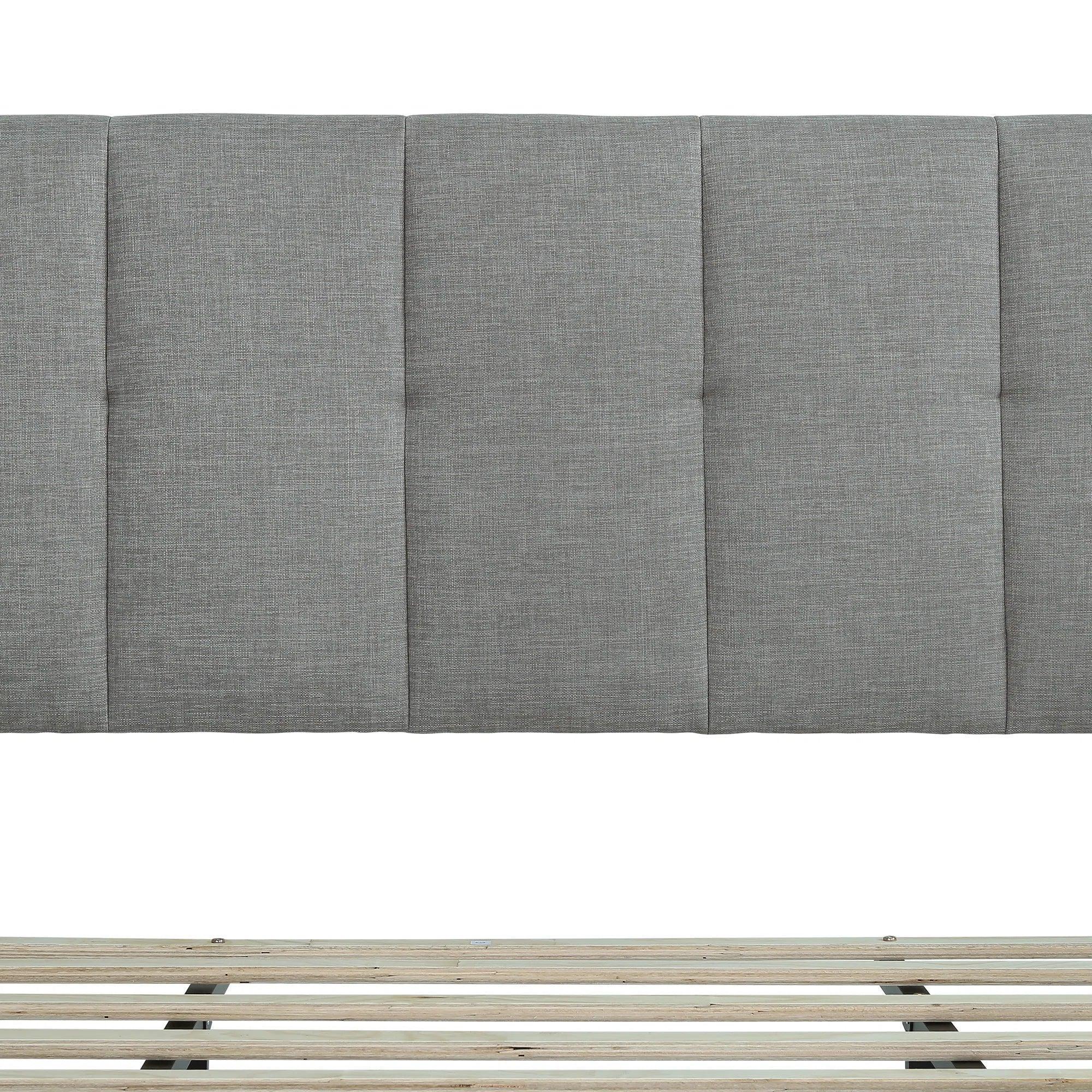 Watson Light Gray Upholstered Platform Bed - YANDZ HOME