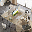 Yandz L-shaped desk with storage shelves - YANDZ HOME