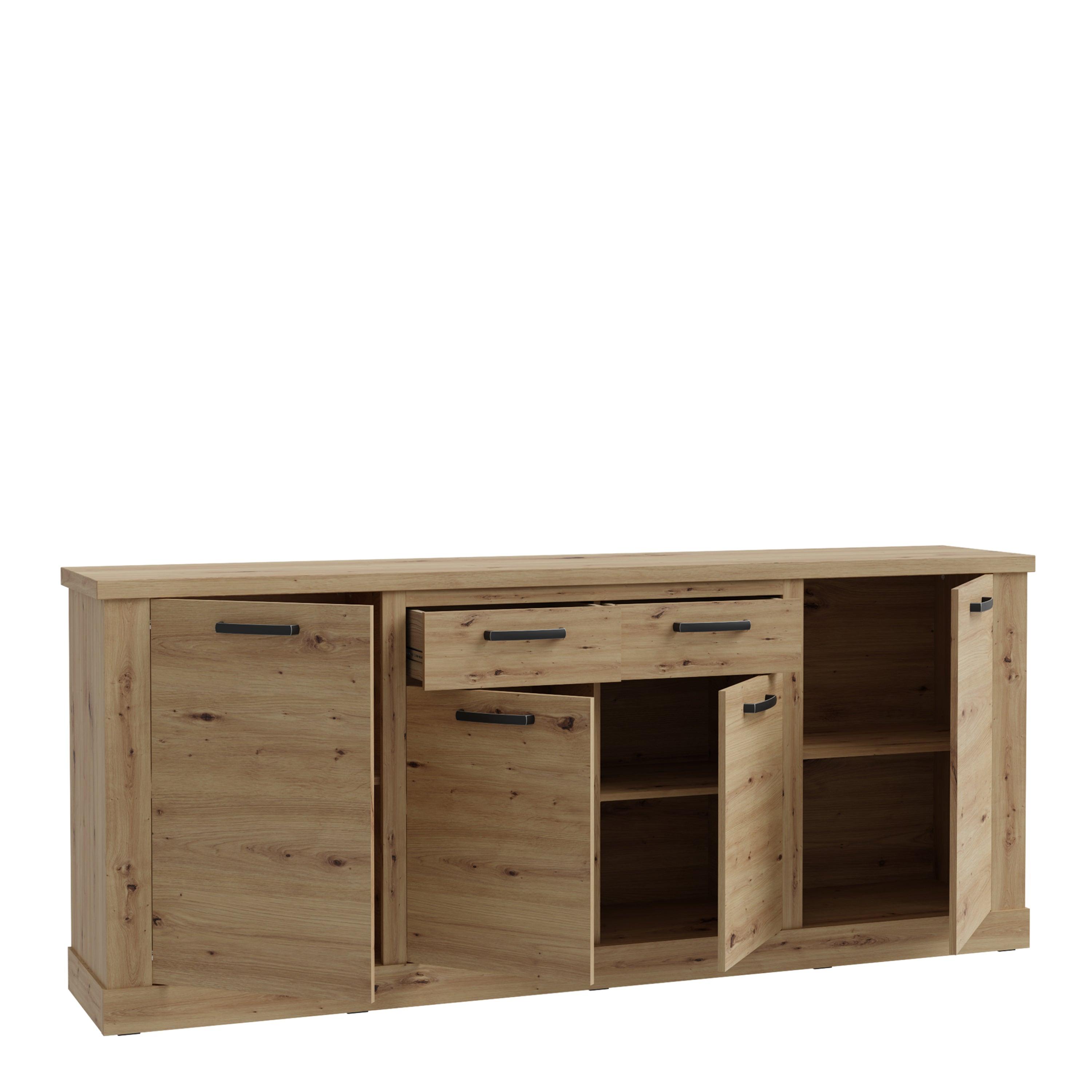 Cortez 4 Door 2 Drawer Sideboard in Artisan Oak - YANDZ HOME
