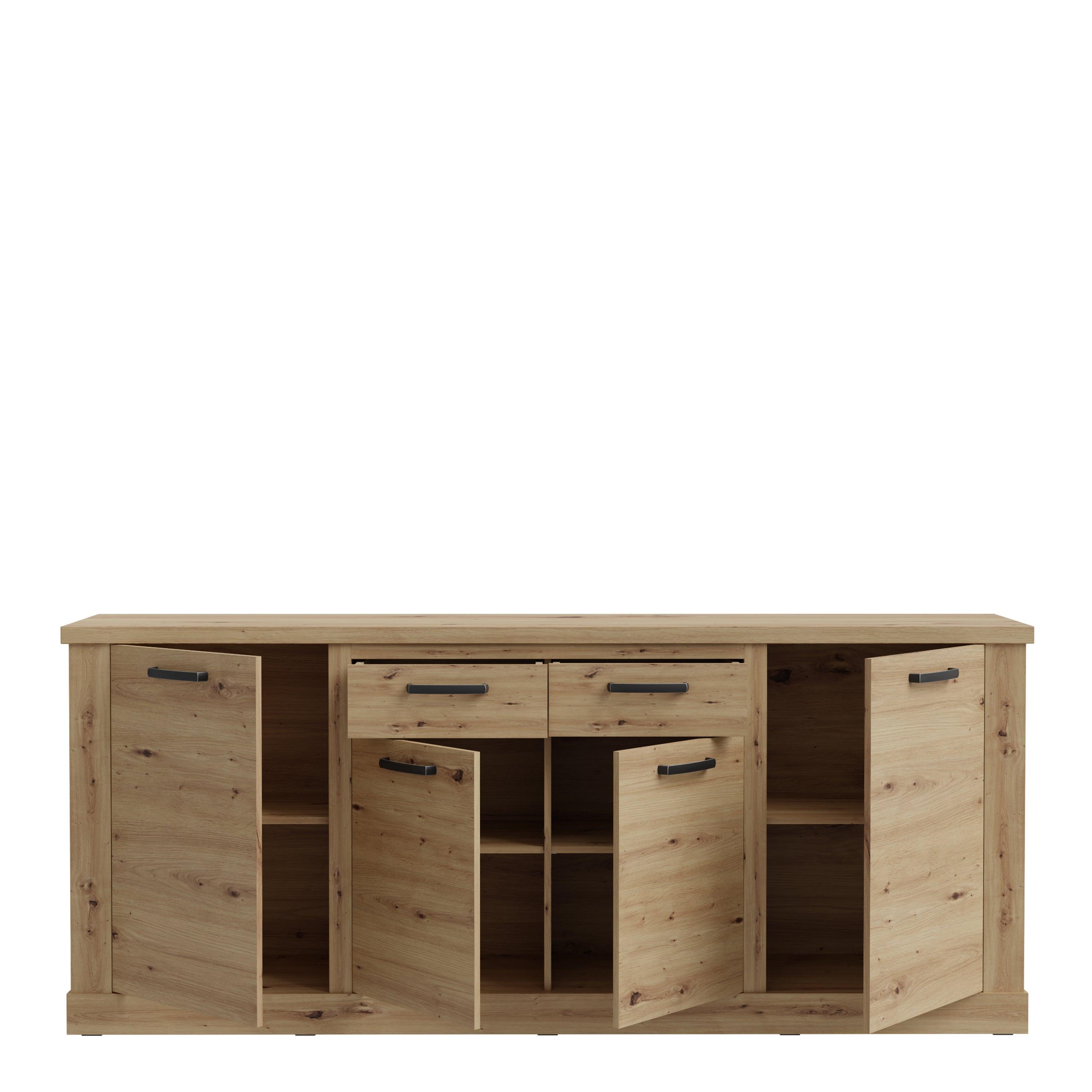 Cortez 4 Door 2 Drawer Sideboard in Artisan Oak - YANDZ HOME