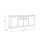 Cortez 4 Door 2 Drawer Sideboard in Artisan Oak - YANDZ HOME