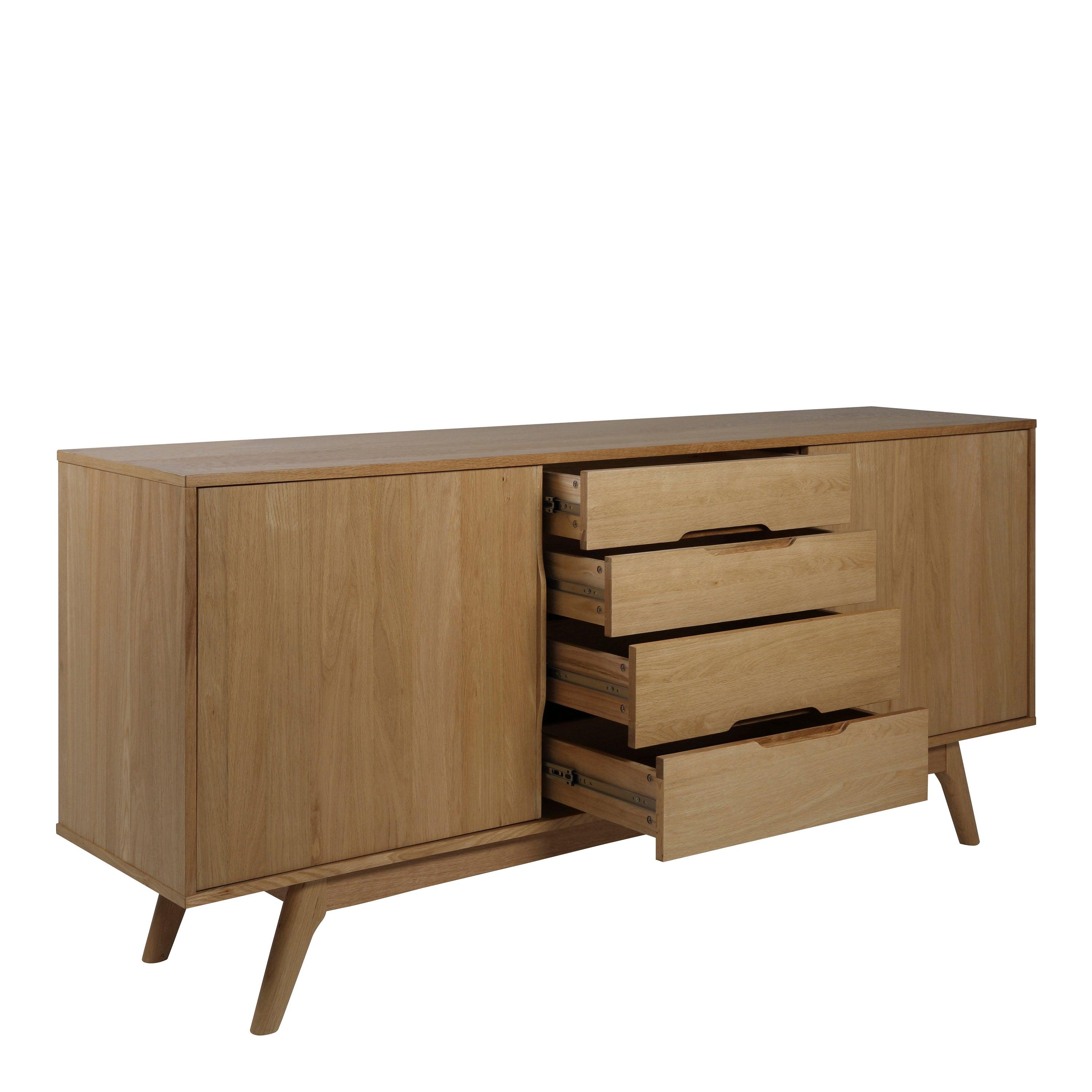 Maren Sideboard 2 Doors 4 Drawers in Oak - YANDZ HOME