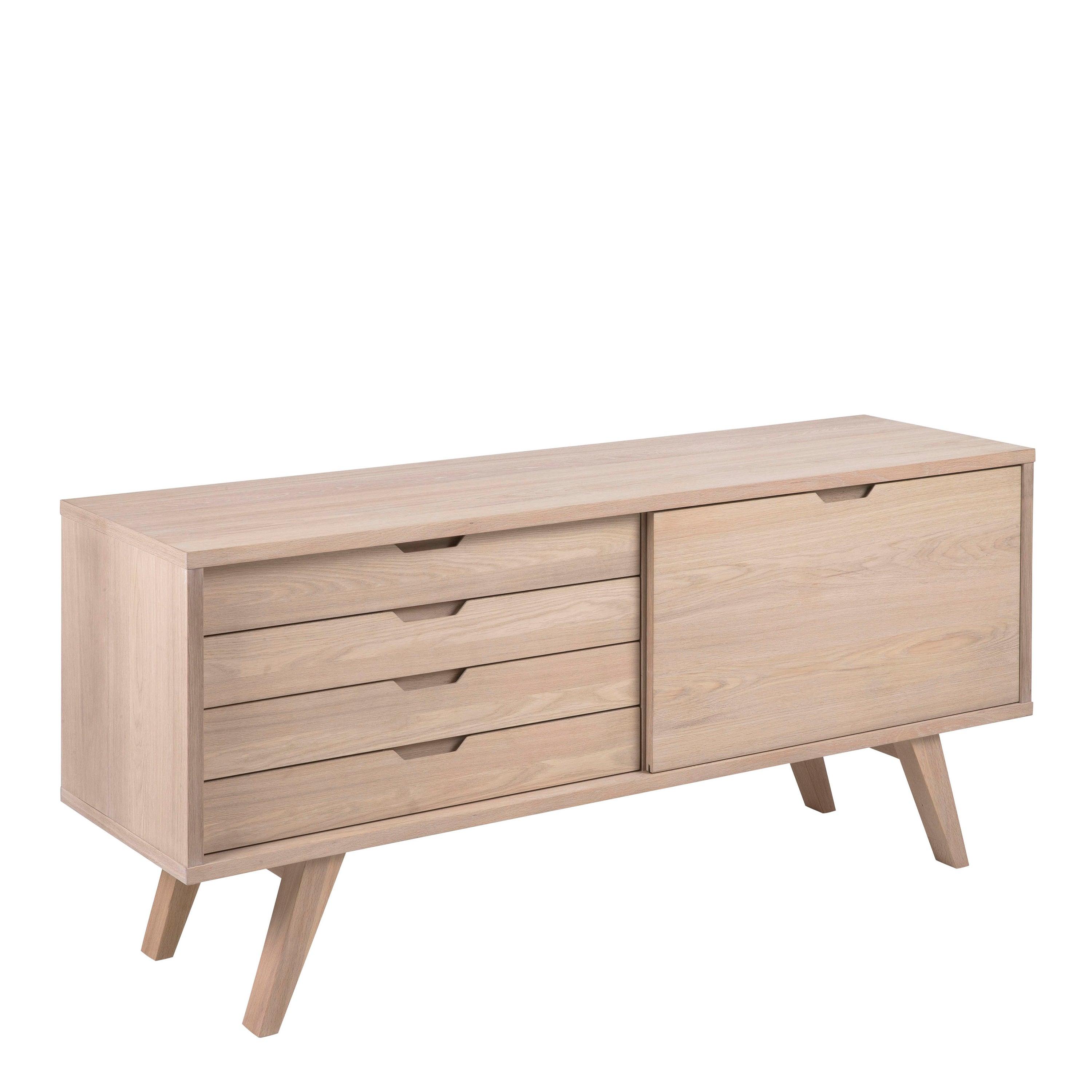 LuxeLine Sideboard with 4 Drawers and Sliding Door - YANDZ HOME