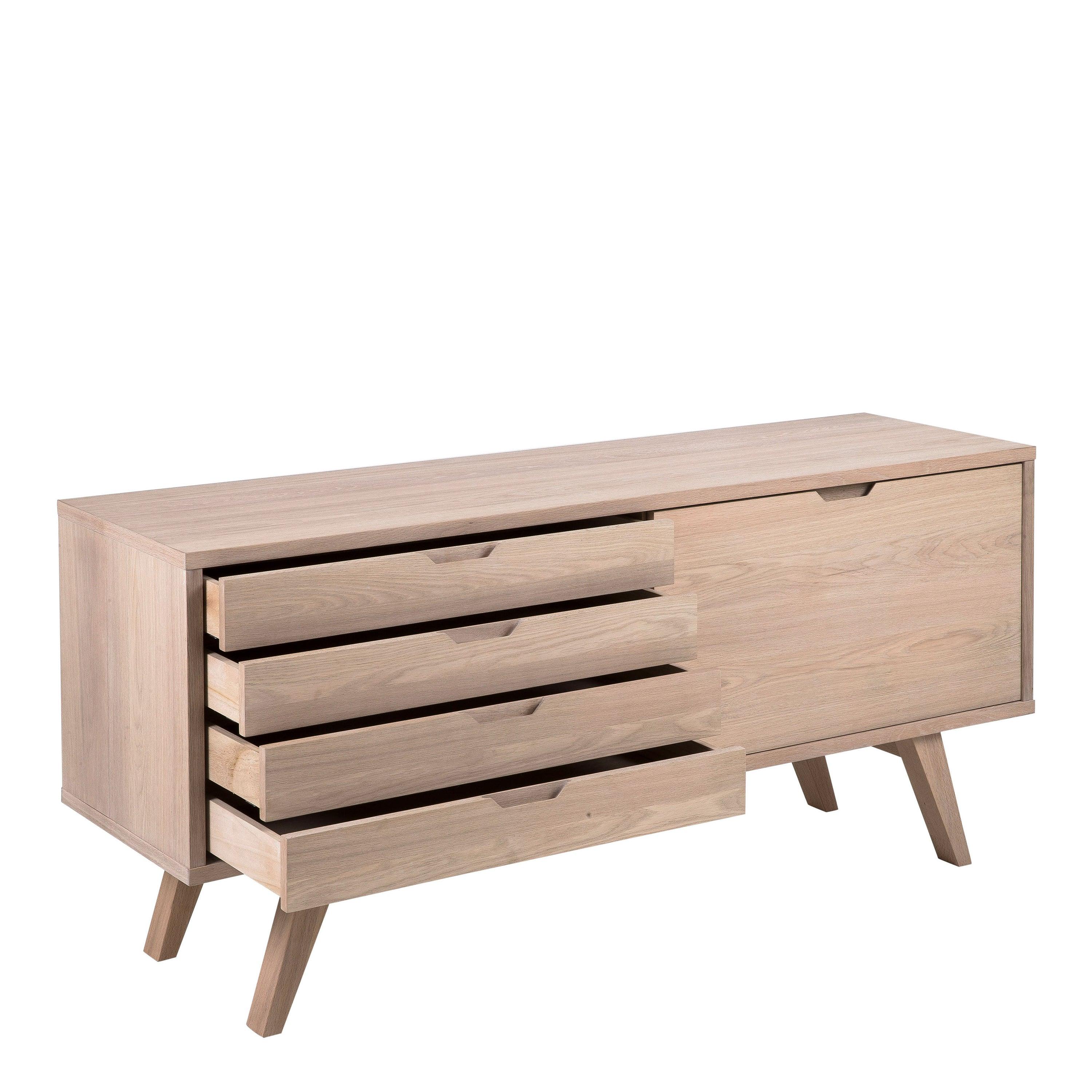 LuxeLine Sideboard with 4 Drawers and Sliding Door - YANDZ HOME