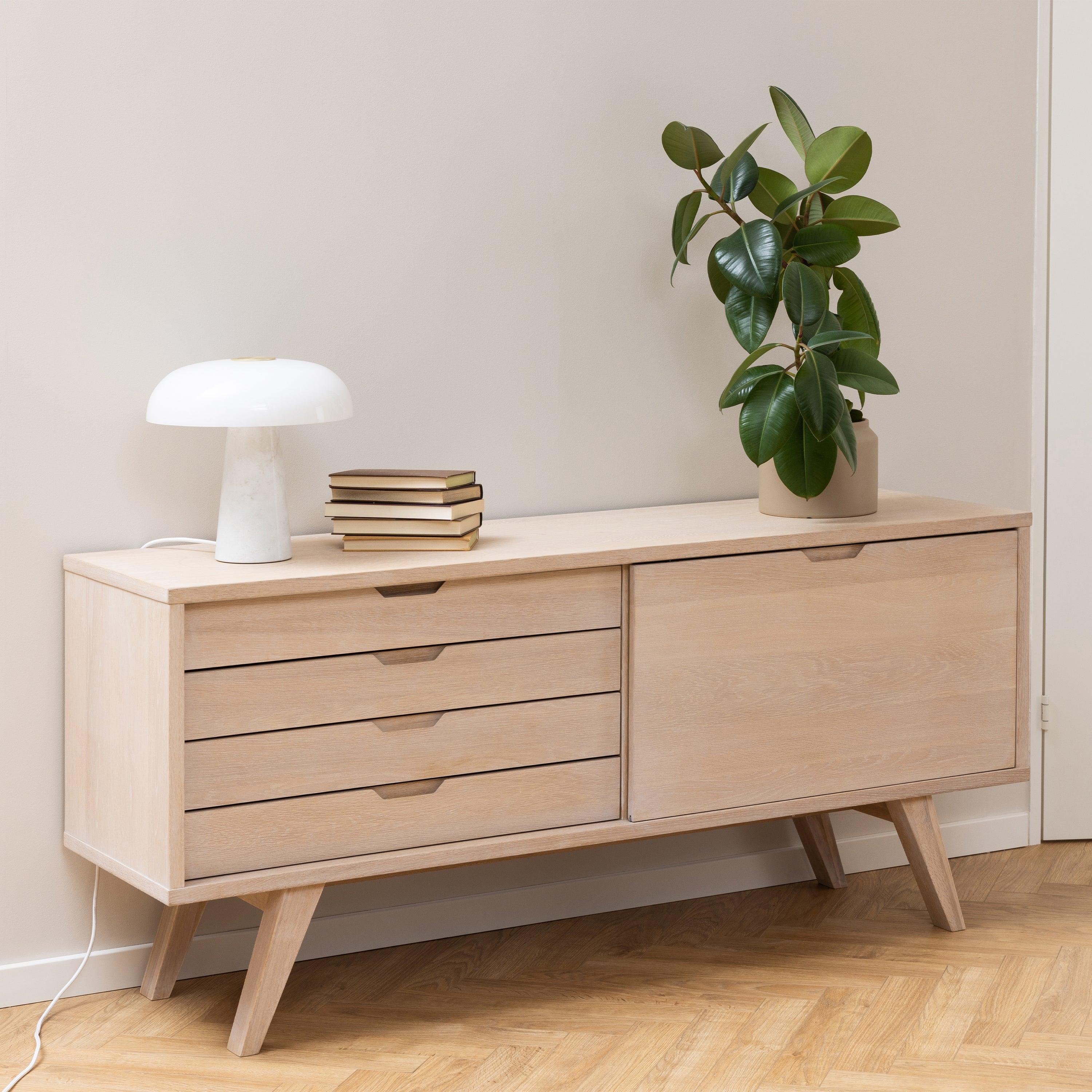 LuxeLine Sideboard with 4 Drawers and Sliding Door - YANDZ HOME