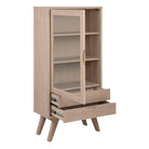 LuxeLine Display Cabinet with 2 Drawers and 2 Shelves - YANDZ HOME