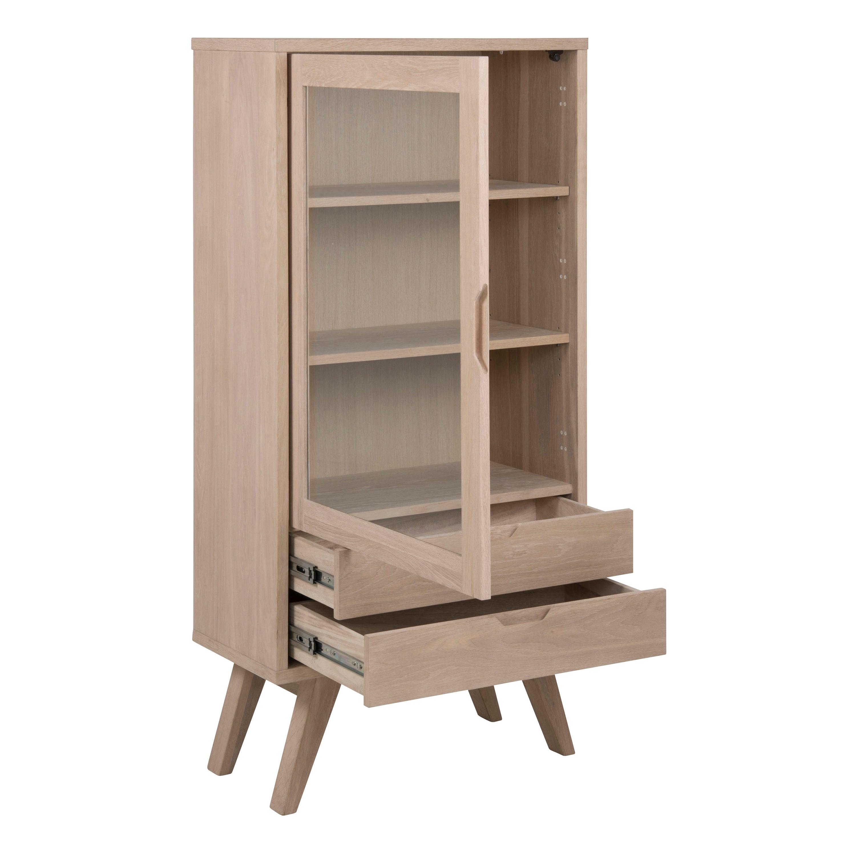 LuxeLine Display Cabinet with 2 Drawers and 2 Shelves - YANDZ HOME