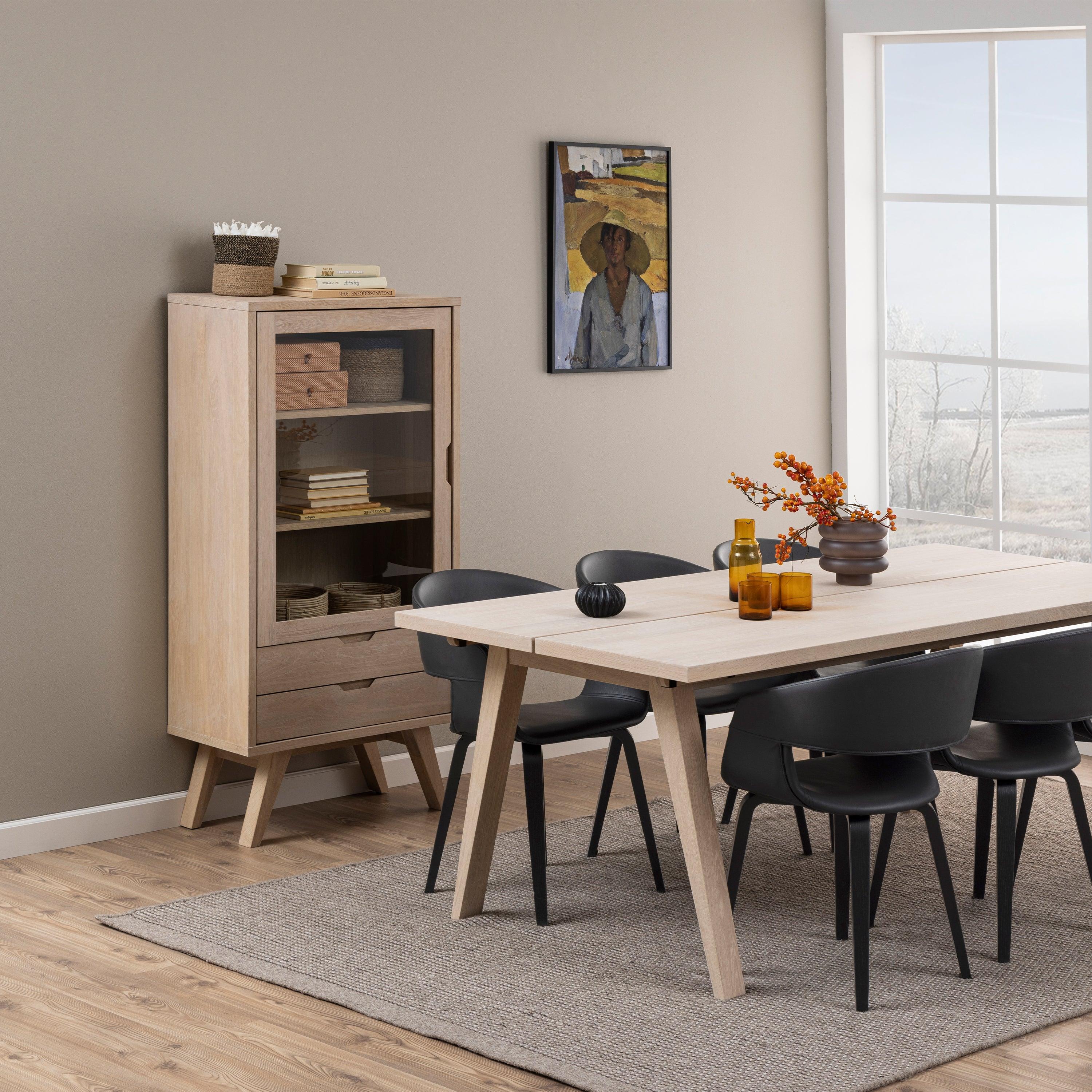 LuxeLine Display Cabinet with 2 Drawers and 2 Shelves - YANDZ HOME