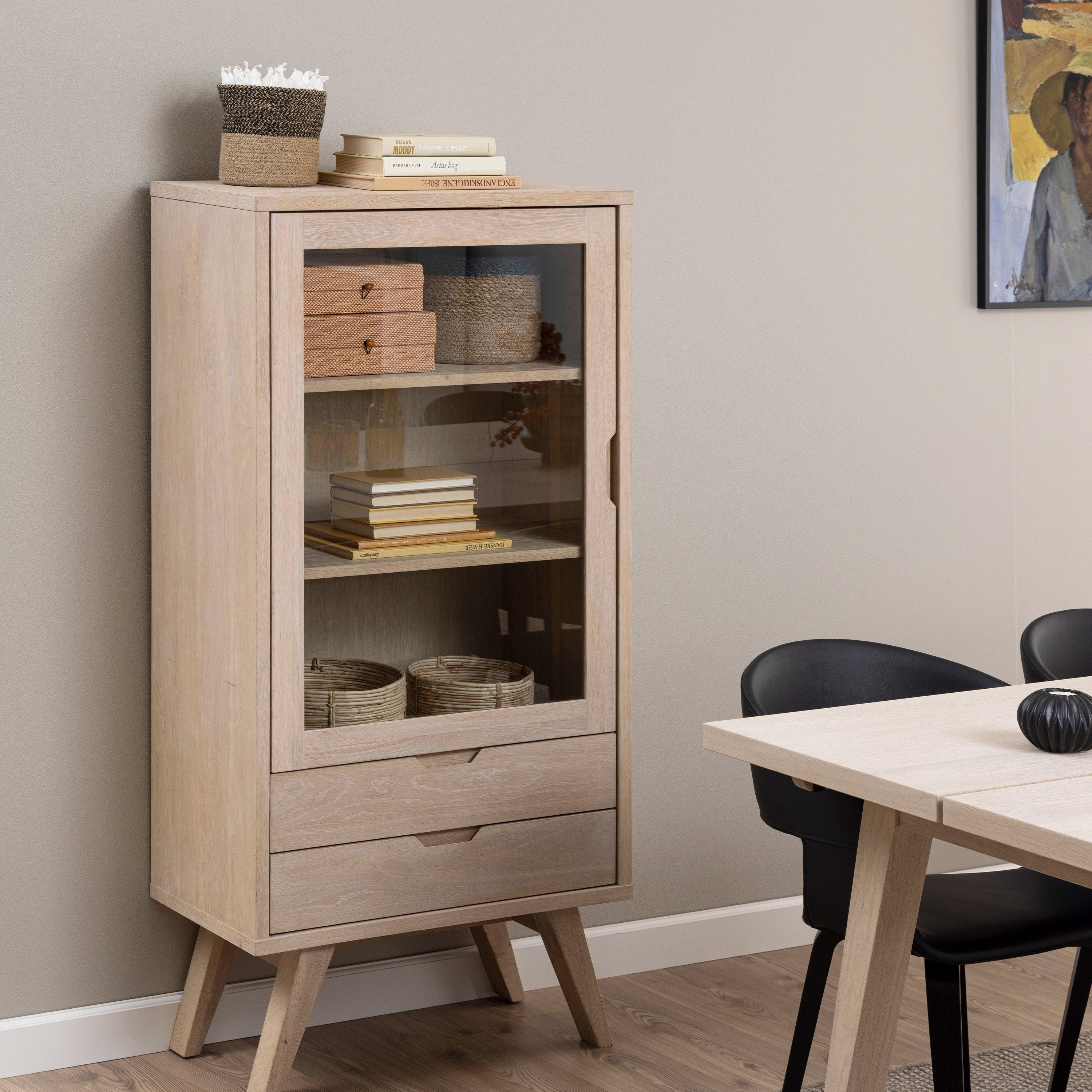 LuxeLine Display Cabinet with 2 Drawers and 2 Shelves - YANDZ HOME