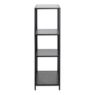 Lina Asymmetrical Bookcase – Black Metal with 3 Shelves - YANDZ HOME
