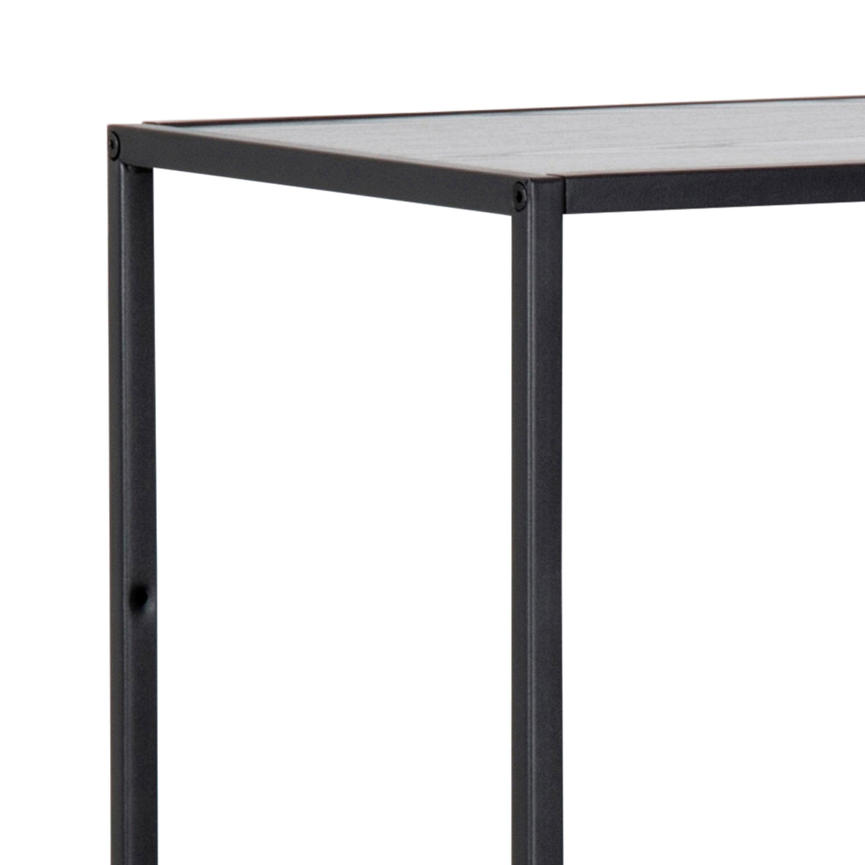 Lina Asymmetrical Bookcase – Black Metal with 3 Shelves - YANDZ HOME