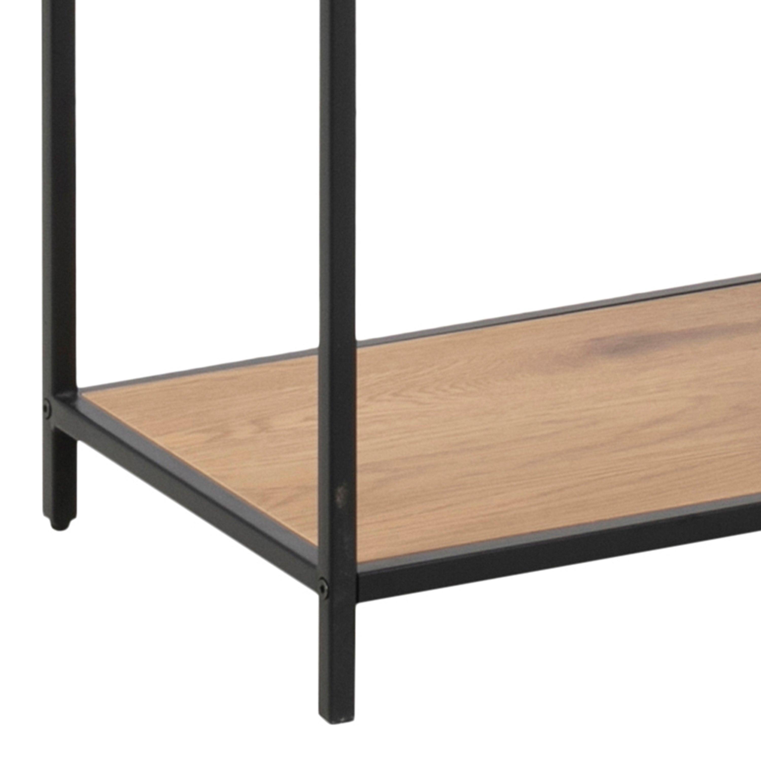 Kamila Large Asymmetrical Bookcase – Black Metal with 5 Shelves - YANDZ HOME
