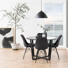 Amani Round Dining Table with Marble Effect Top - YANDZ HOME