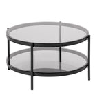 Victoria Round Coffee Table with Smoked Glass Top - YANDZ HOME
