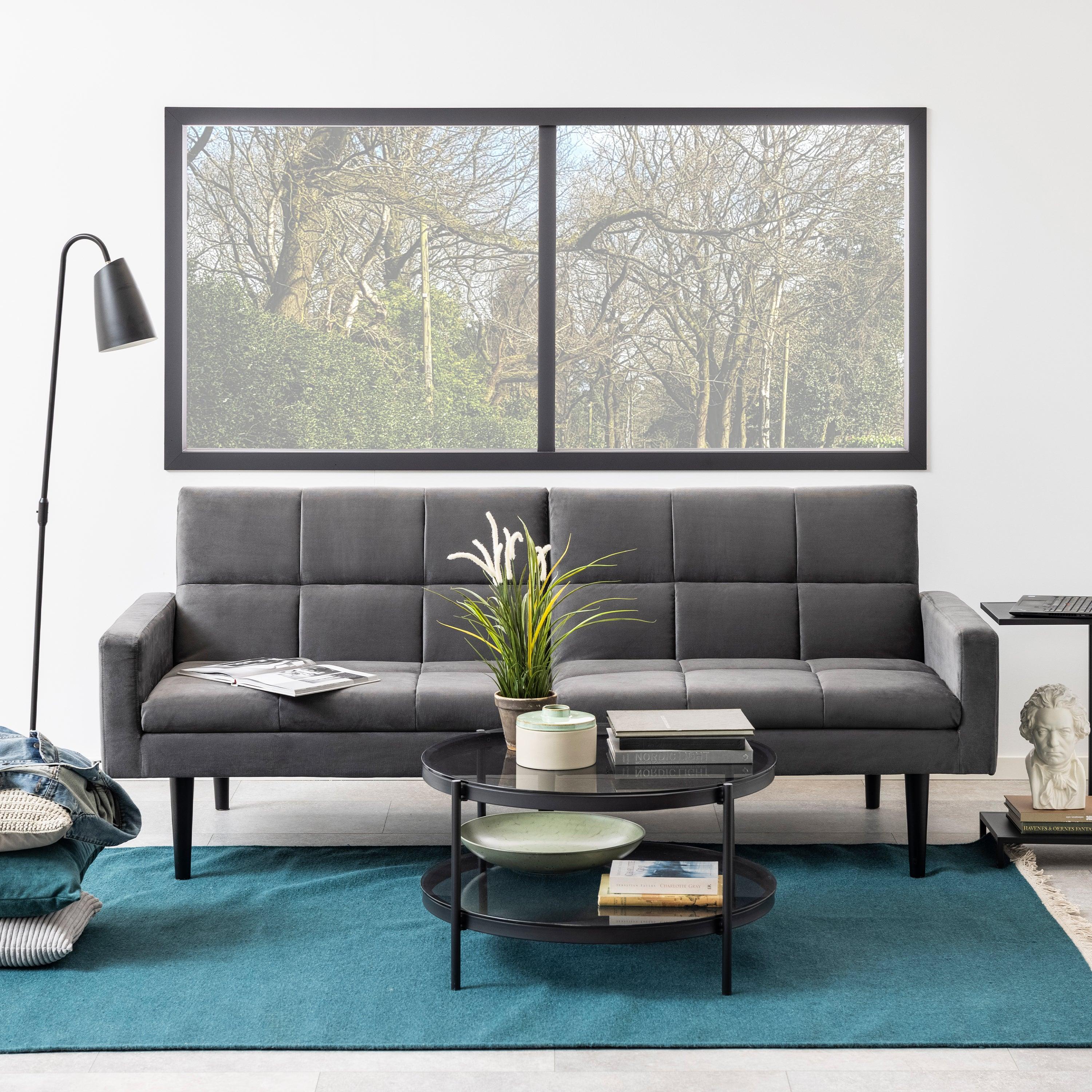 Victoria Round Coffee Table with Smoked Glass Top - YANDZ HOME