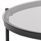 Victoria Round Coffee Table with Smoked Glass Top - YANDZ HOME