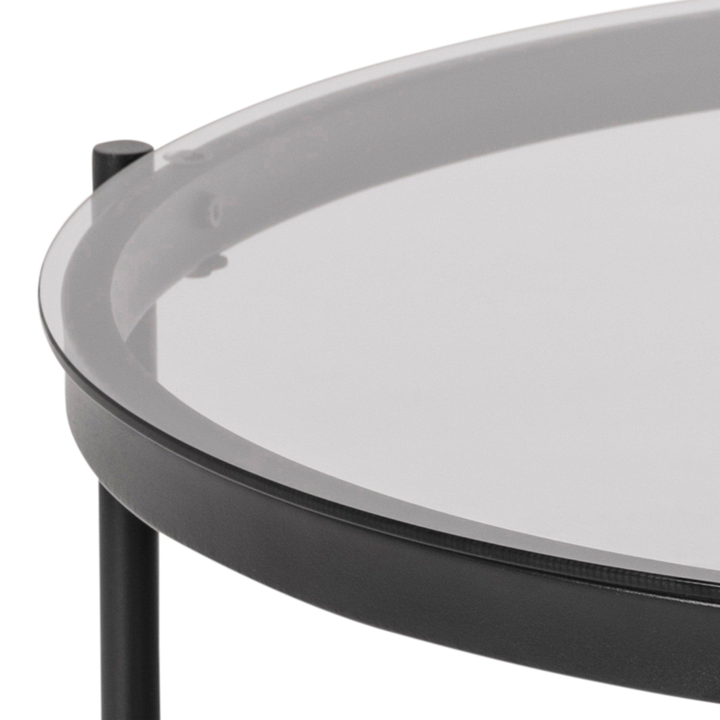 Victoria Round Coffee Table with Smoked Glass Top - YANDZ HOME