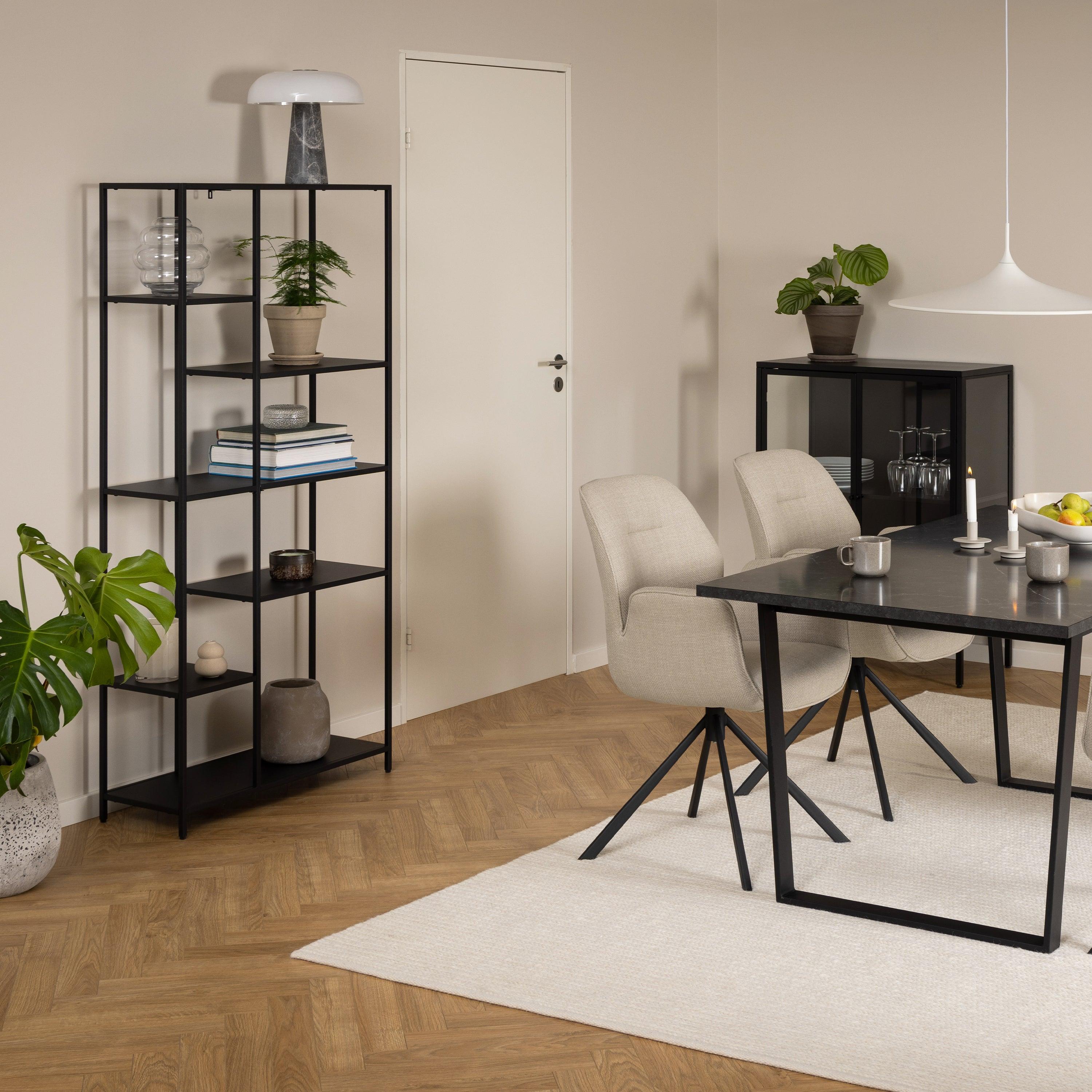 Giselle Asymmetrical Bookcase with 6 Shelves - YANDZ HOME
