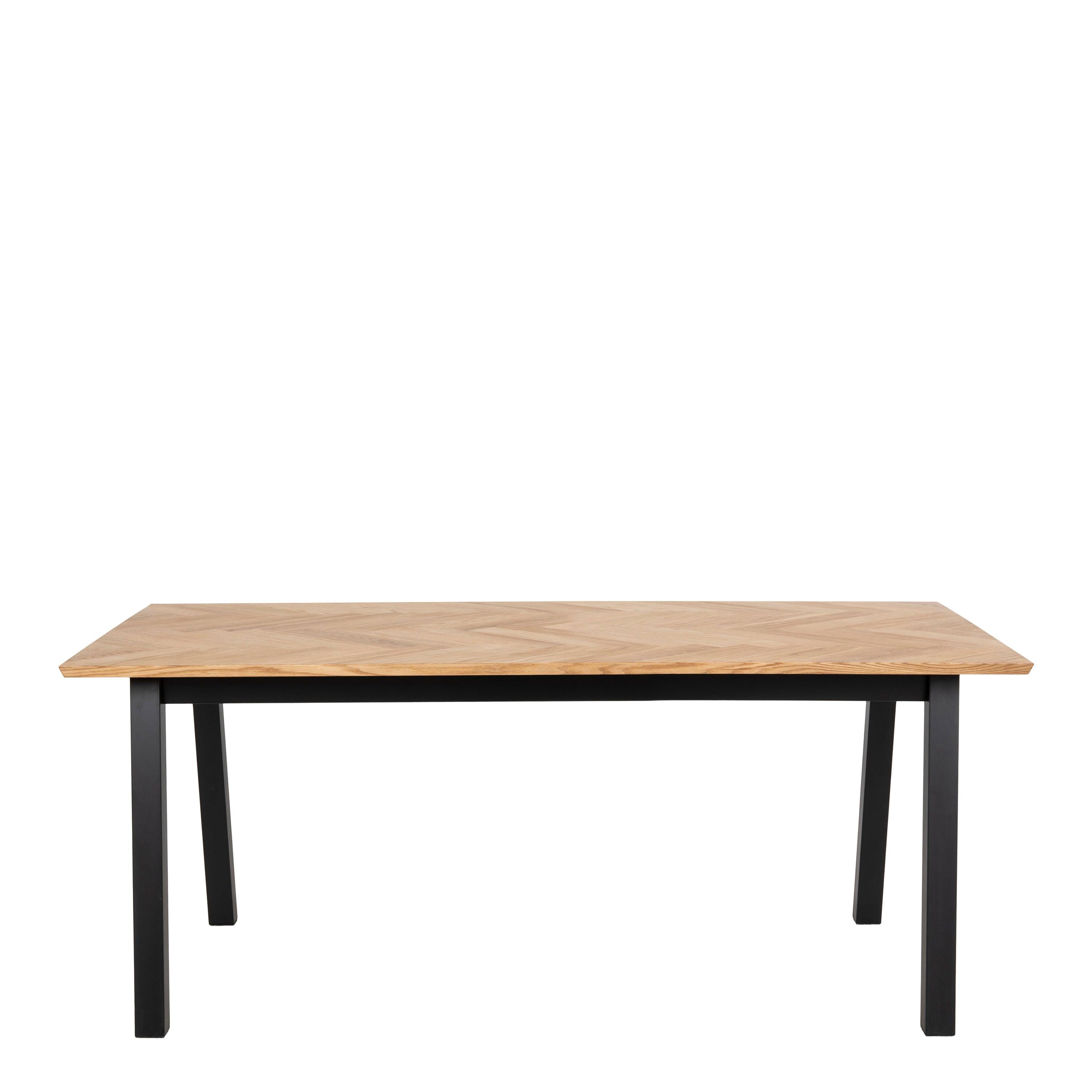 Savona Dining Table in Oak with Herringbone Effect - YANDZ HOME