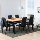 Savona Dining Table in Oak with Herringbone Effect - YANDZ HOME