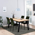 Savona Dining Table in Oak with Herringbone Effect - YANDZ HOME