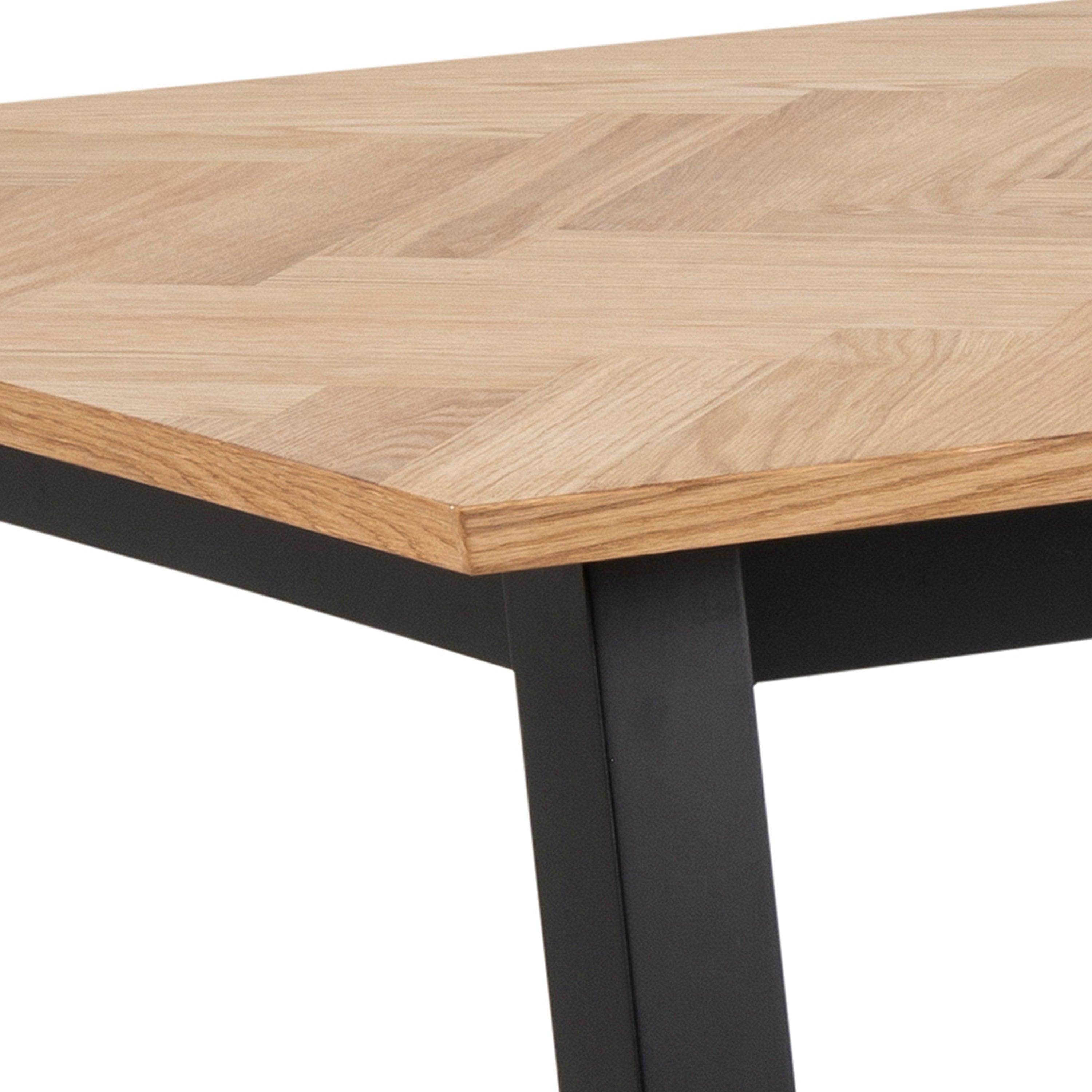 Savona Dining Table in Oak with Herringbone Effect - YANDZ HOME