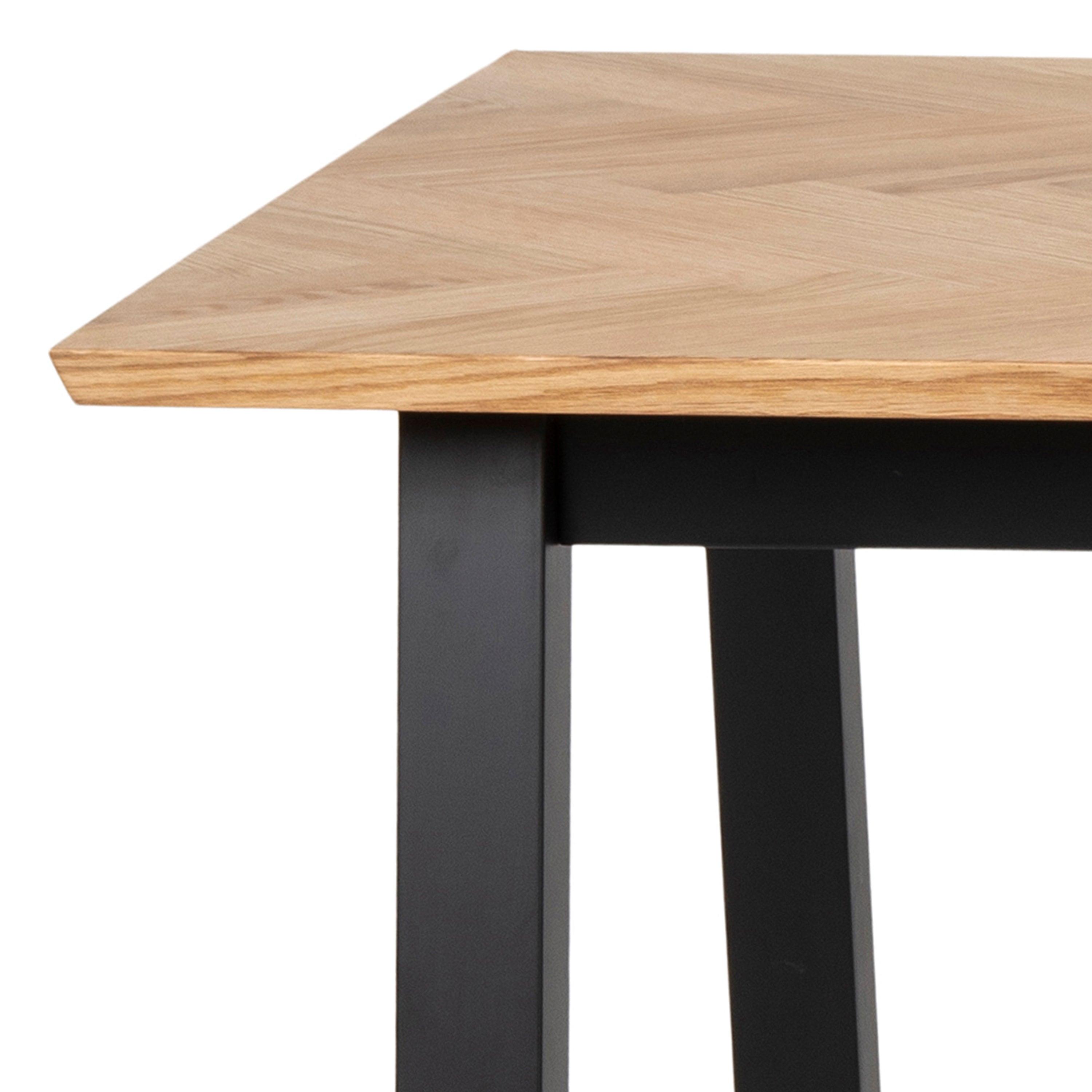 Savona Dining Table in Oak with Herringbone Effect - YANDZ HOME