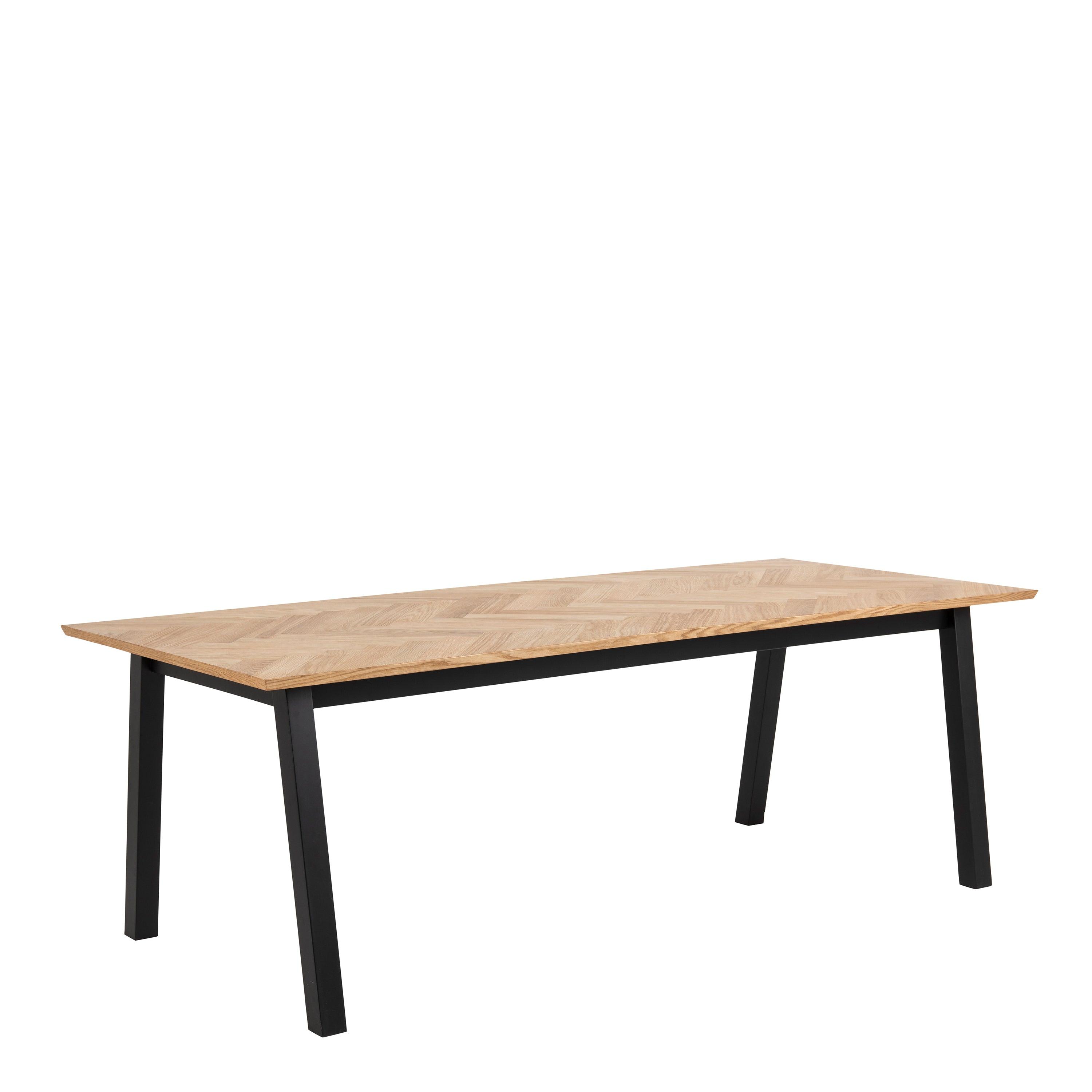Savona Dining Table in Oak with Herringbone Effect - YANDZ HOME