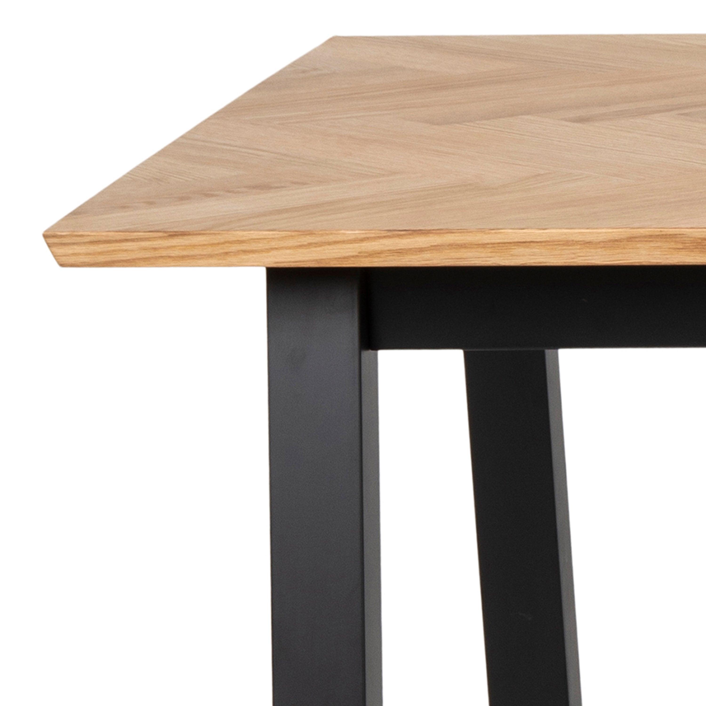Savona Dining Table in Oak with Herringbone Effect - YANDZ HOME