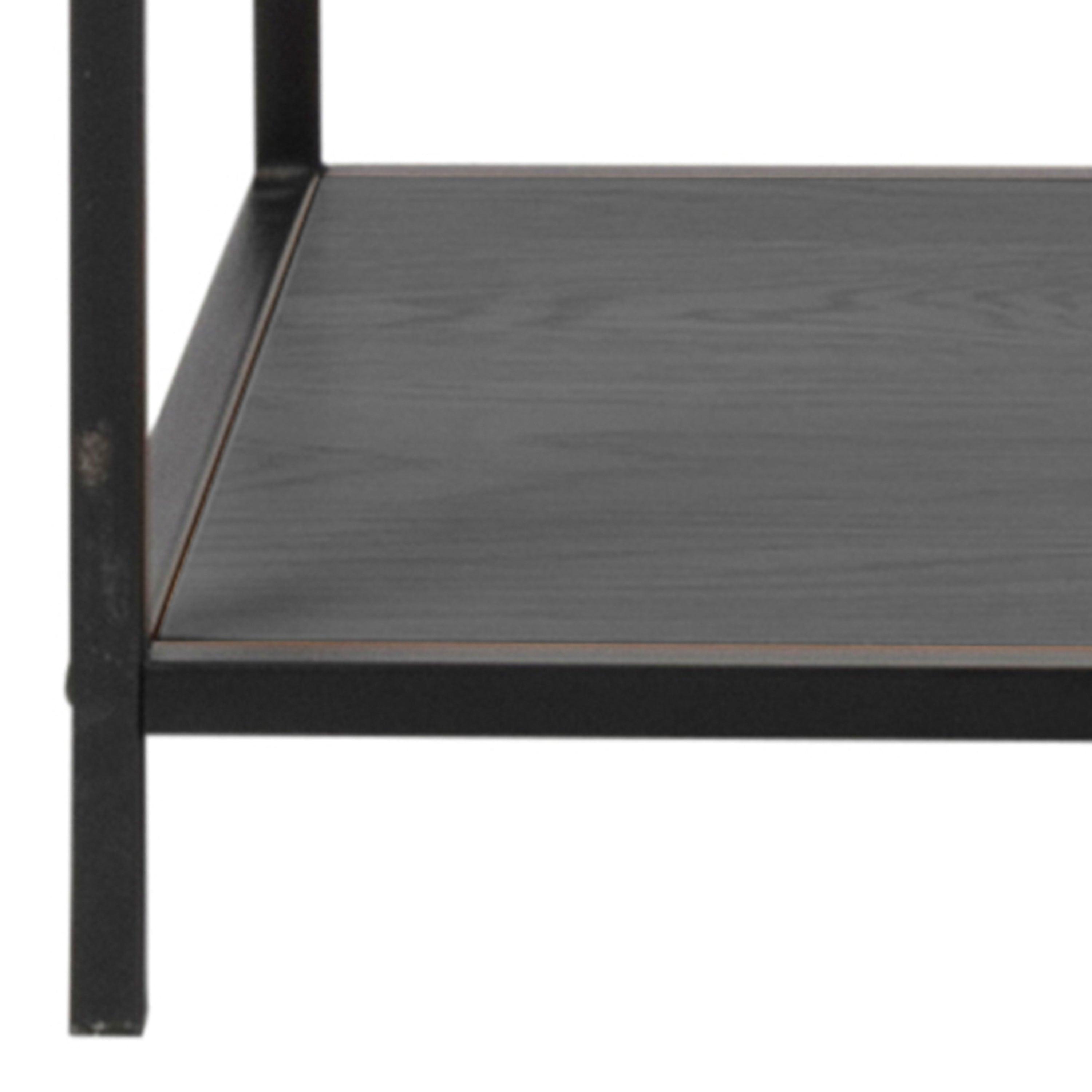 Kamila Large Asymmetrical Bookcase – Black Metal with 5 Shelves - YANDZ HOME