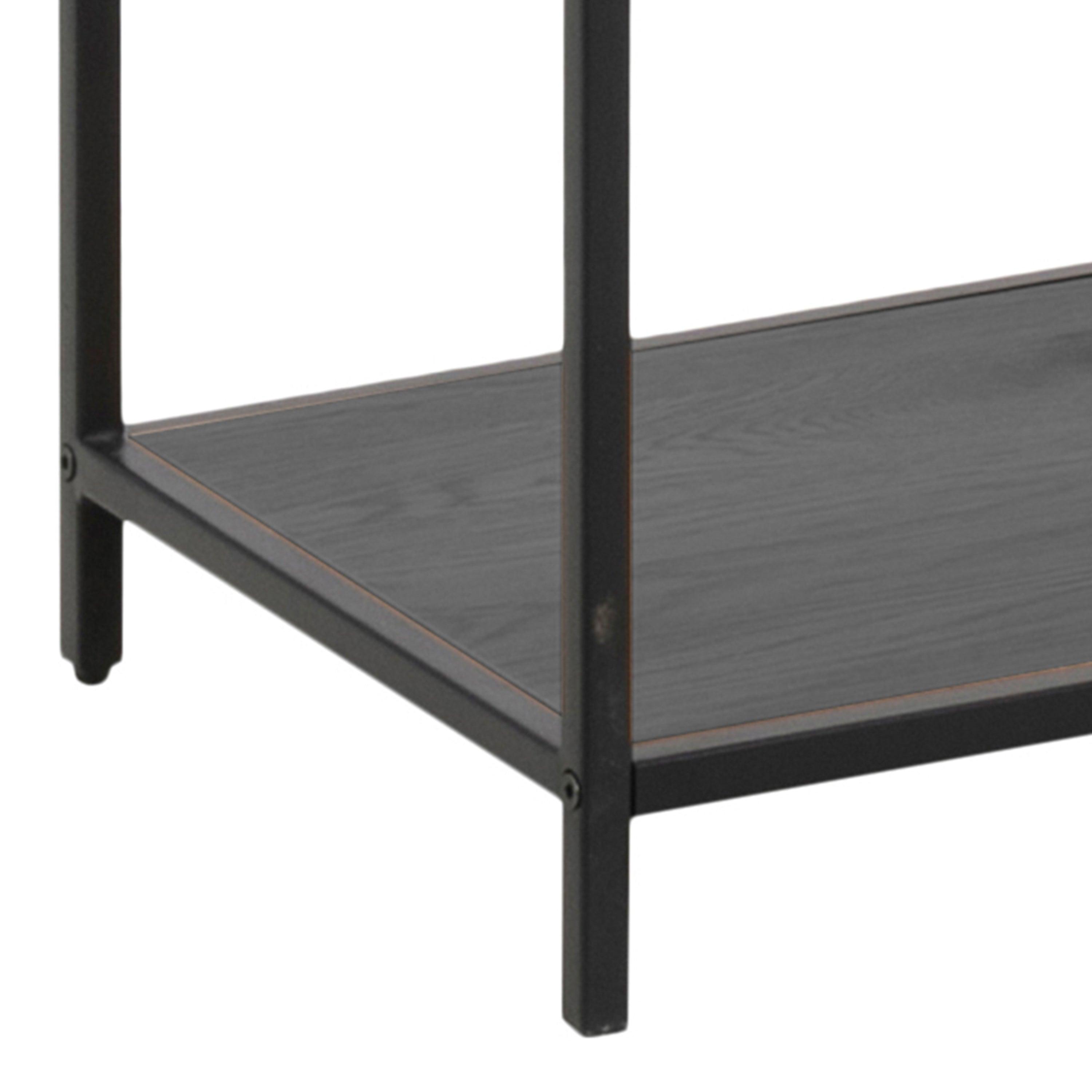 Kamila Large Asymmetrical Bookcase – Black Metal with 5 Shelves - YANDZ HOME