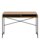 Ansel Office Desk with Sliding Door – Black Ash & Wild Oak Finishes - YANDZ HOME