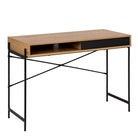 Ansel Office Desk with Sliding Door – Black Ash & Wild Oak Finishes - YANDZ HOME