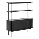 Ansel Small Bookcase with 2 Sliding Doors - YANDZ HOME