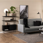 Ansel Small Bookcase with 2 Sliding Doors - YANDZ HOME