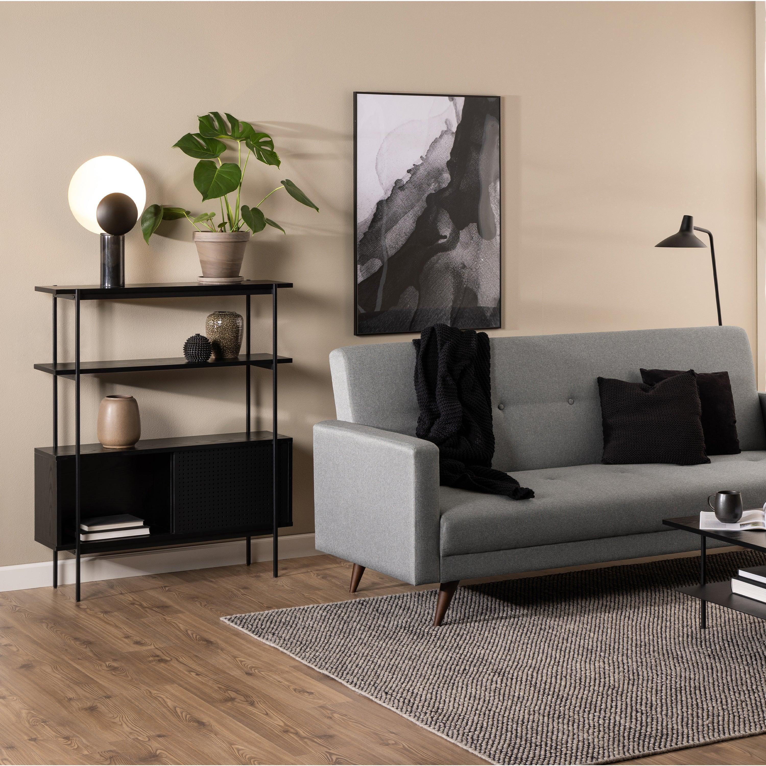 Ansel Small Bookcase with 2 Sliding Doors - YANDZ HOME