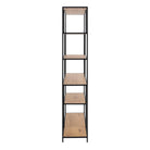 Elara Bookcase with 5 Shelves in Black and Oak - YANDZ HOME