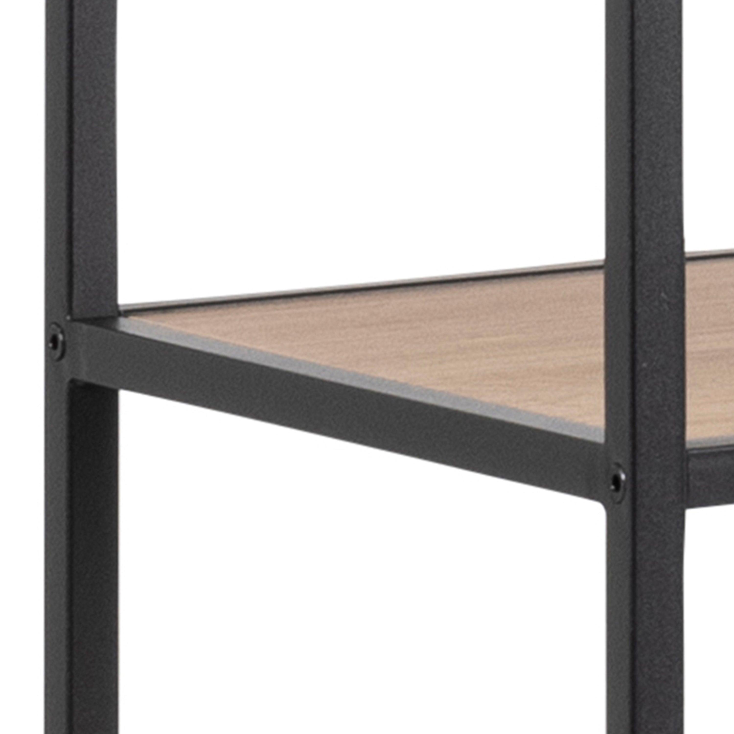Elara Bookcase with 5 Shelves in Black and Oak - YANDZ HOME