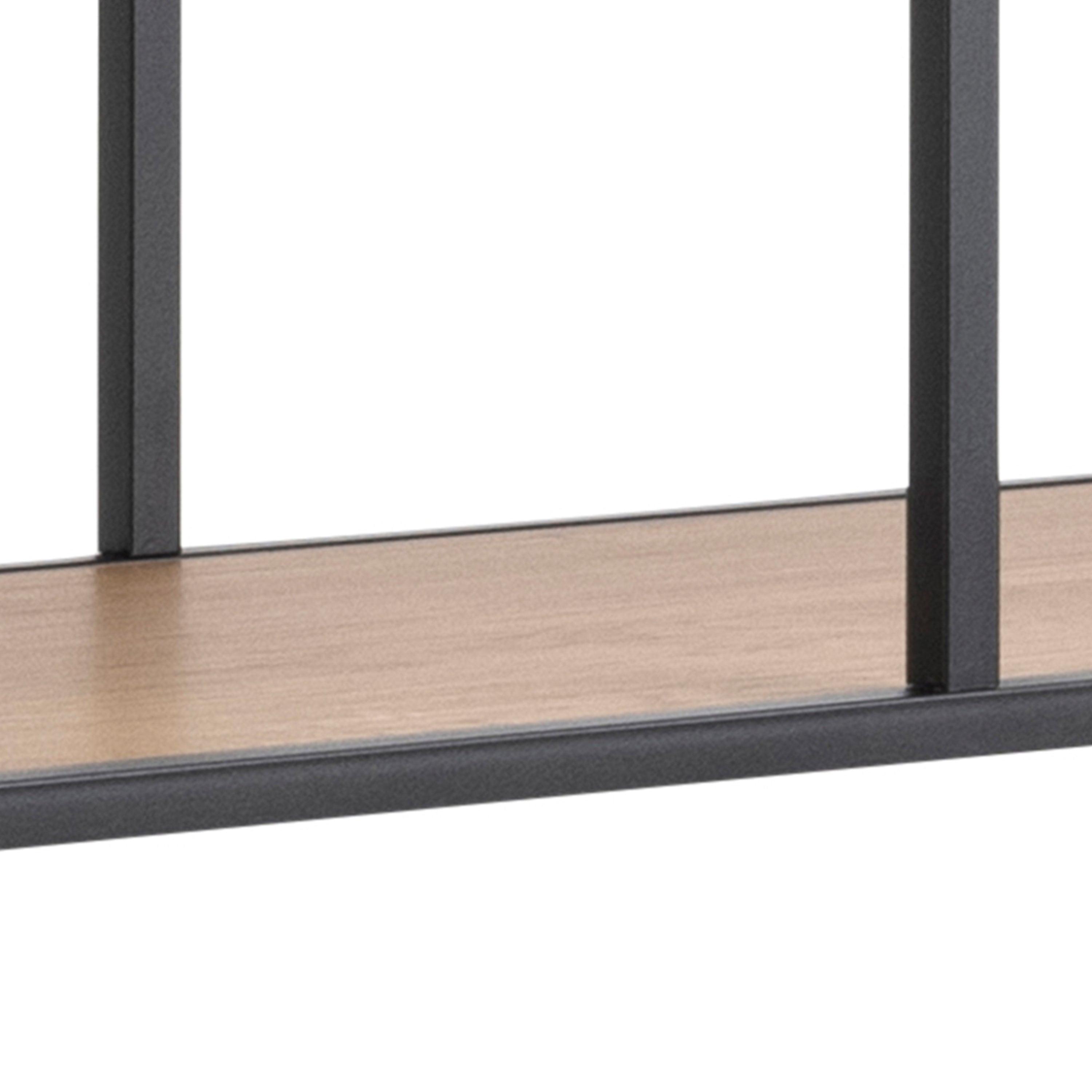Elara Bookcase with 5 Shelves in Black and Oak - YANDZ HOME