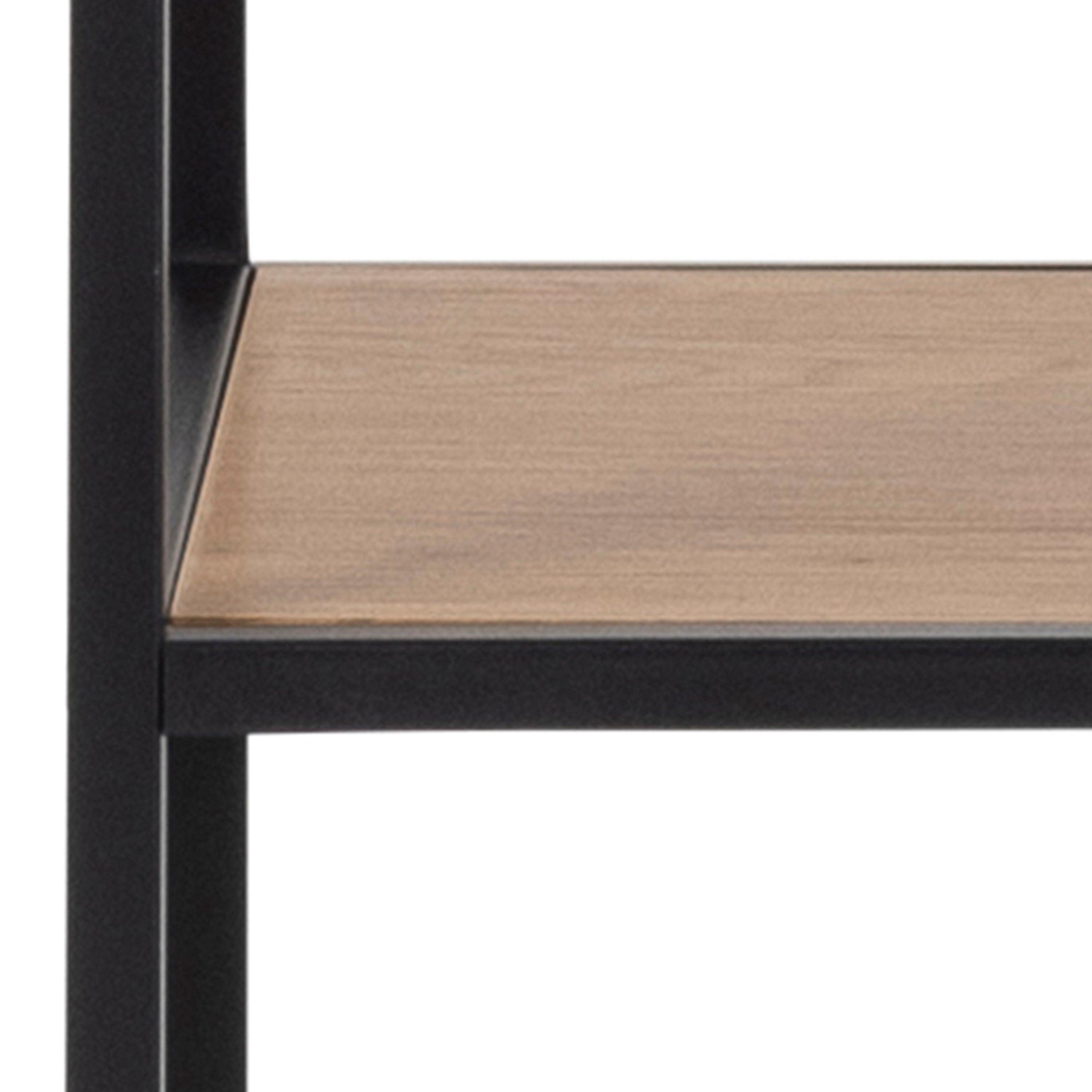 Elara Bookcase with 5 Shelves in Black and Oak - YANDZ HOME