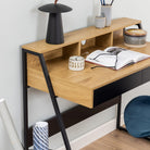 Camden 1-Drawer Office Desk in Oak & Black - YANDZ HOME